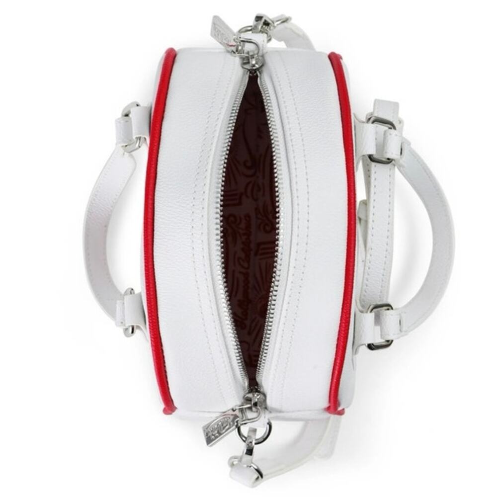 Von Dutch Crossbody Bowling Bag Flying Eye White Red Two Tone Y2K New With Tags - Picture 7 of 14